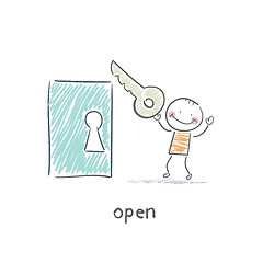 Image showing The key opens the door