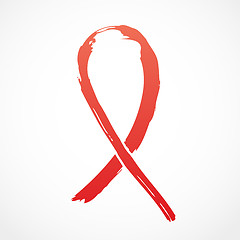 Image showing Red grunge Support Ribbon