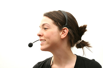 Image showing Business woman with headset