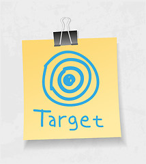 Image showing Yellow note paper and attach. Target concept