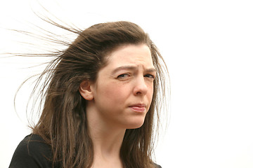 Image showing Girl in wind