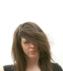 Image showing Girl in wind