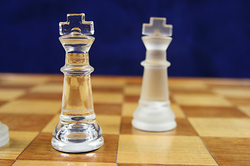 Image showing Chess Game - 2 Kings Blue Background