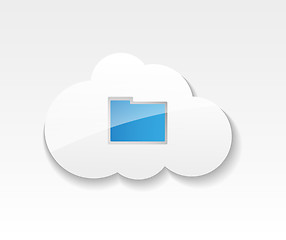 Image showing Cloud computing. Symbol of clouds and folder with documents. Con