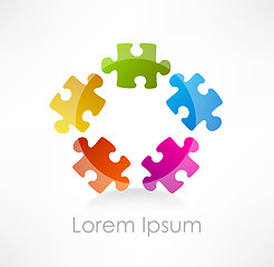 Image showing Colorful puzzle piece vector icon