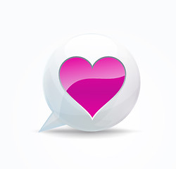 Image showing Pink heart. speech bubble