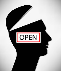 Image showing Conceptual Illustration of a open minded man. A man with an open