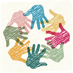 Image showing Teamwork hands