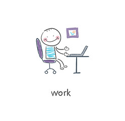 Image showing Office worker. Illustration.