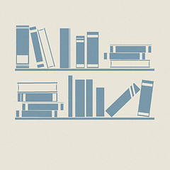 Image showing Bookshelf. Retro illustrations.