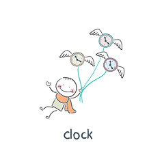 Image showing Man and clock