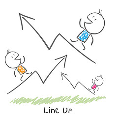 Image showing Conceptual illustration of the growth of the business. Line up.