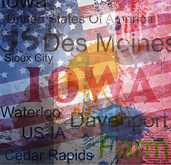 Image showing Iowa State. Word Grunge collage on background.