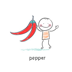 Image showing Man and pepper