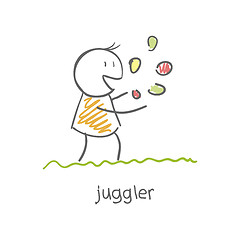 Image showing juggler playing with balls