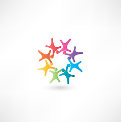 Image showing Team symbol. Multicolored people