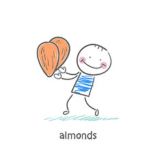 Image showing Almonds and people