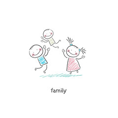 Image showing Happy family. Illustration.