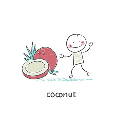 Image showing Coconut and people