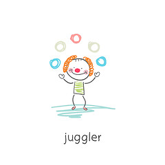 Image showing Clown juggler. Illustration.