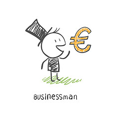 Image showing Businessman and Euro symbol. Business illustration.