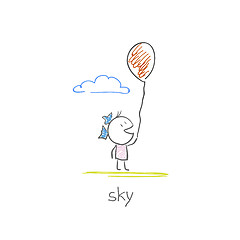 Image showing Girl with a balloon