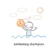 Image showing Swimming champion