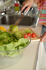 Image showing Woman preparing food