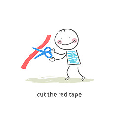 Image showing Cutting the red tape