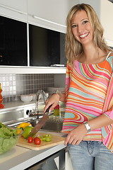 Image showing woman preparing food