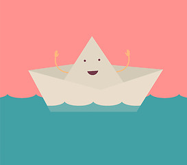 Image showing Paper boat, vector illustration