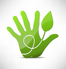 Image showing green  eco hand