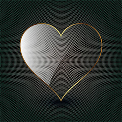 Image showing glass heart on a metal background