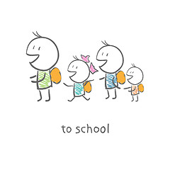 Image showing Children go to school