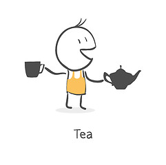 Image showing guy drinks tea