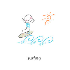 Image showing Surfer. Illustration.