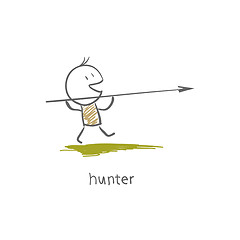 Image showing A hunter with a spear