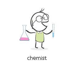 Image showing Cartoon man chemist