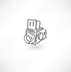 Image showing Hand drawn old camera icon