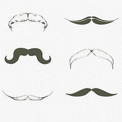 Image showing Hand drawn mustache set