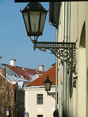 Image showing lanterns on a wall