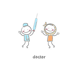 Image showing Doctor and patient. Illustration.