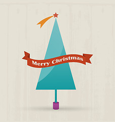 Image showing Christmas tree with merry christmas text.