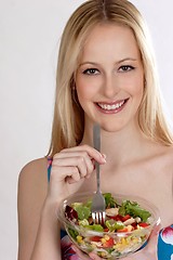 Image showing Woman with salad