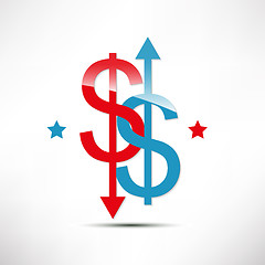 Image showing The concept of exchange rates. Dollar