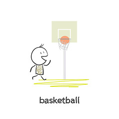 Image showing Cartoon man basketball