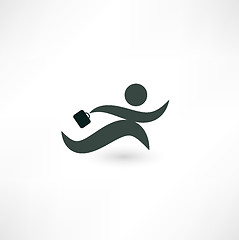 Image showing Running businessman icon