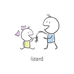 Image showing Lizard in hand