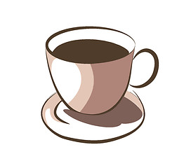 Image showing Hot coffee on cup