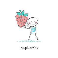 Image showing Raspberries and people